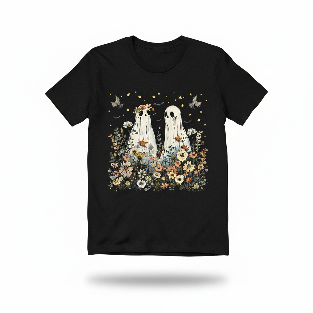 Flower Ghosts - Black Shirt