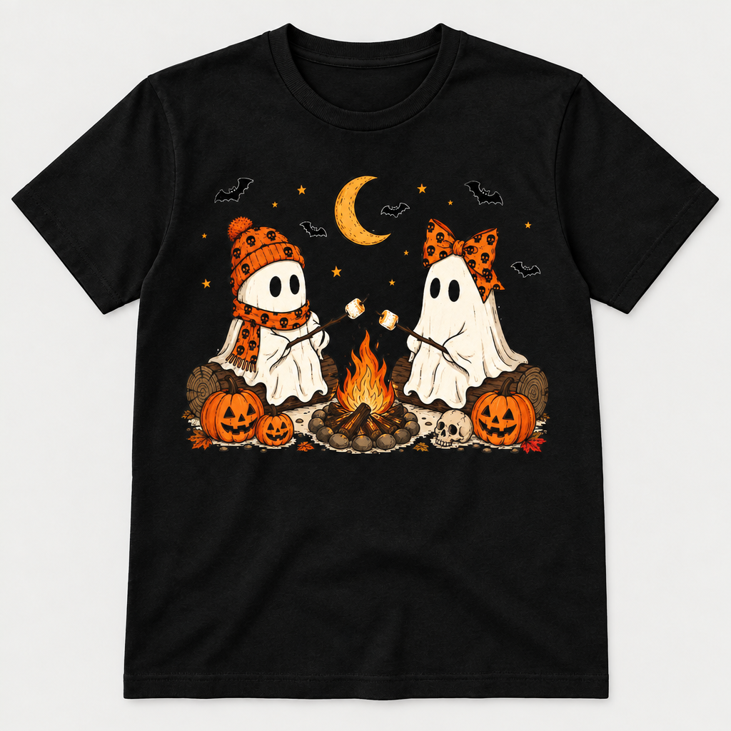 Camping ghost shirt mockup without white behind the bats