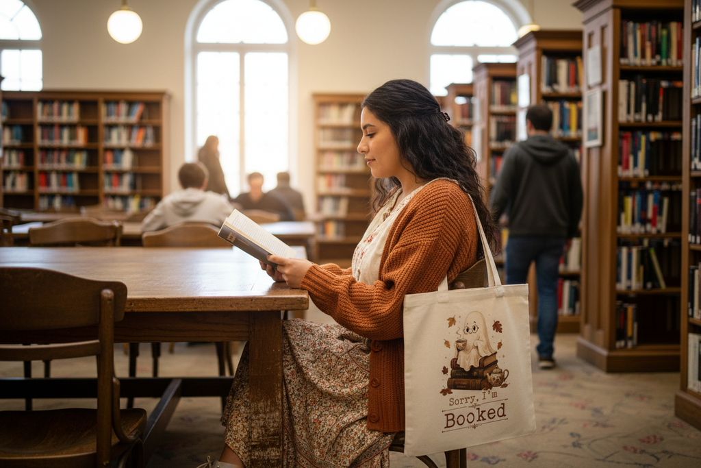 Sorry I'm Booked - Correct Tote Library Lifestyle